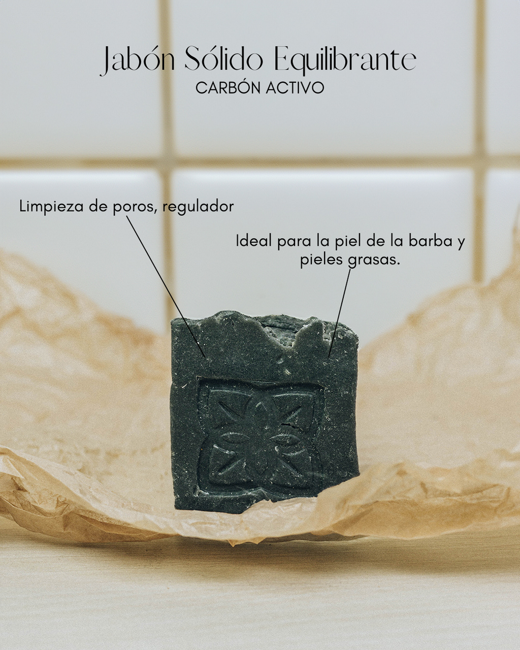 Jabón Sólido Equilibrante - Carbón Activo