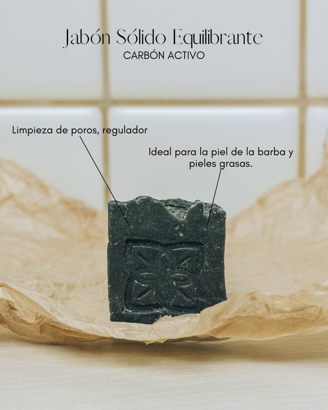 Jabón Sólido Equilibrante - Carbón Activo